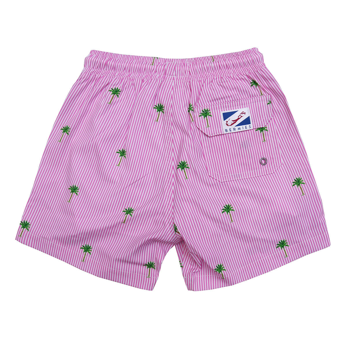 Pink Palm Stripes | Compression Liner Swim Trunks