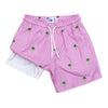 Pink Palm Stripes | Compression Liner Swim Trunks