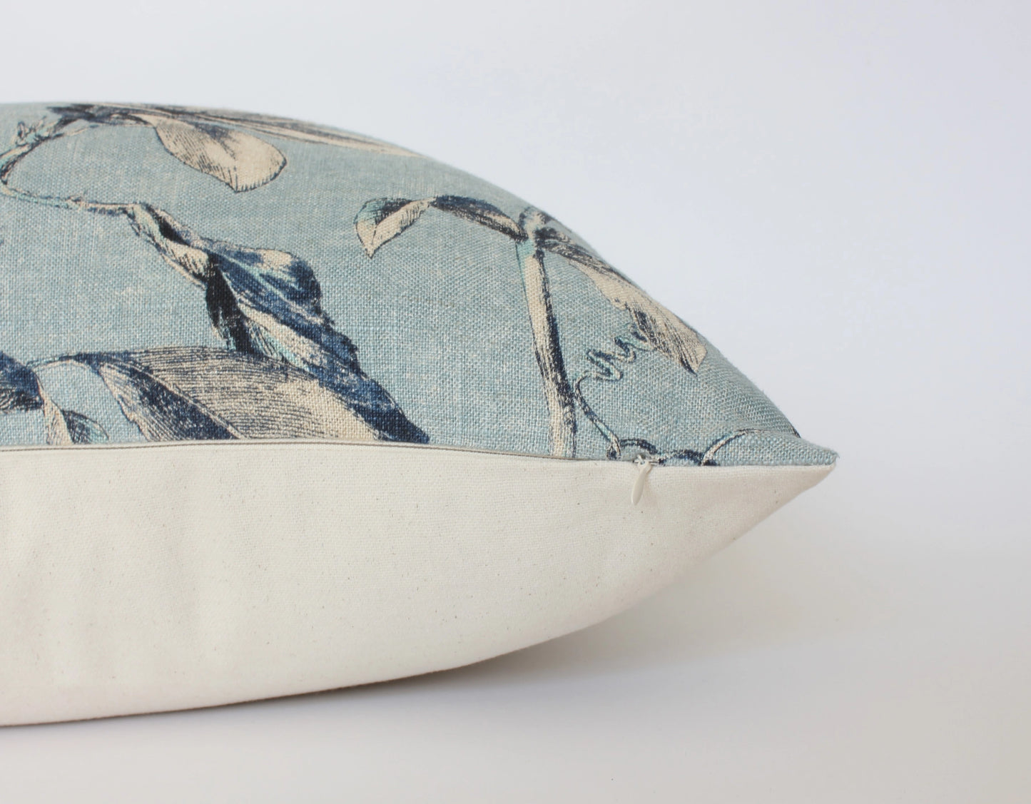 Brooklyn | Light Blue Floral Lumbar Pillow | 22x22