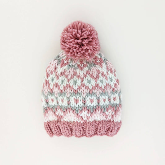 Fairisle Beanie Hat | Rosy