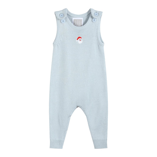 Santa Knit Romper | Light Blue