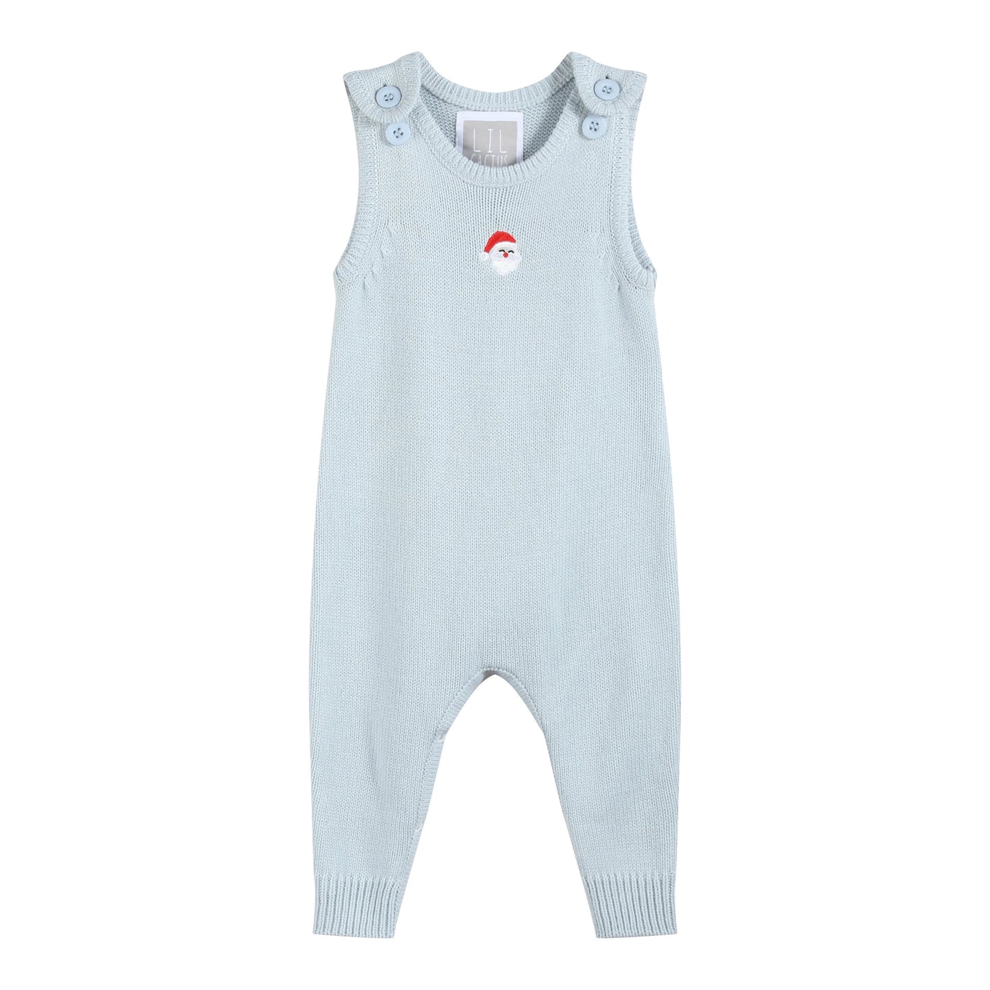 Santa Knit Romper | Light Blue