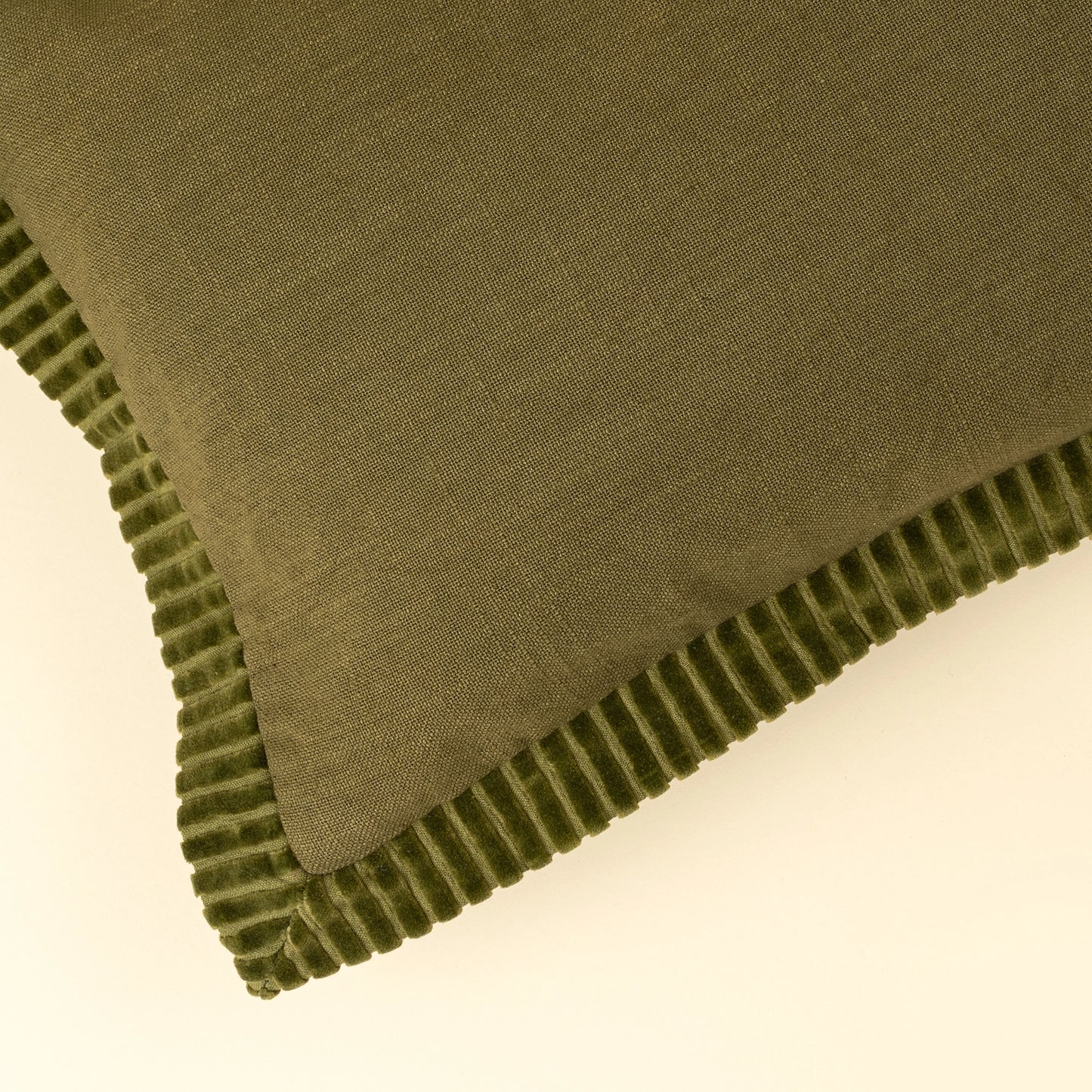 Corded Velvet Edge Pillow | Moss | 21x12