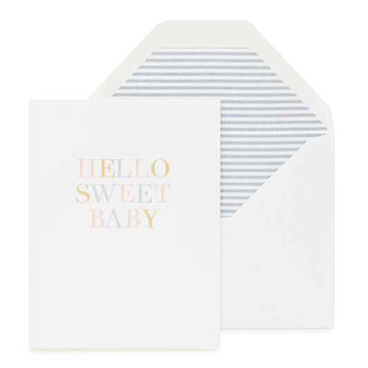 Hello Sweet Baby Card | Letterpress Baby Card