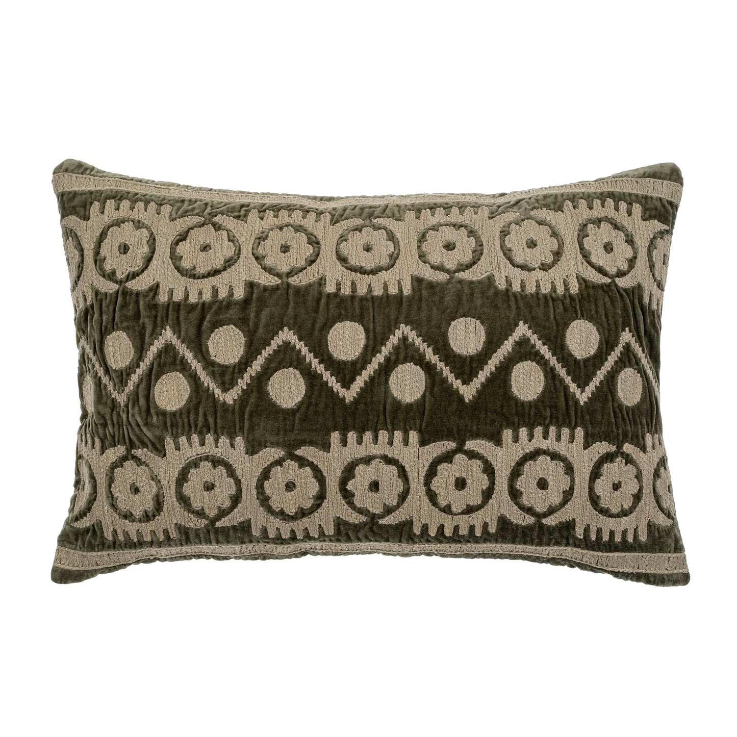 Velvet Embroidered Pillow | 16x24