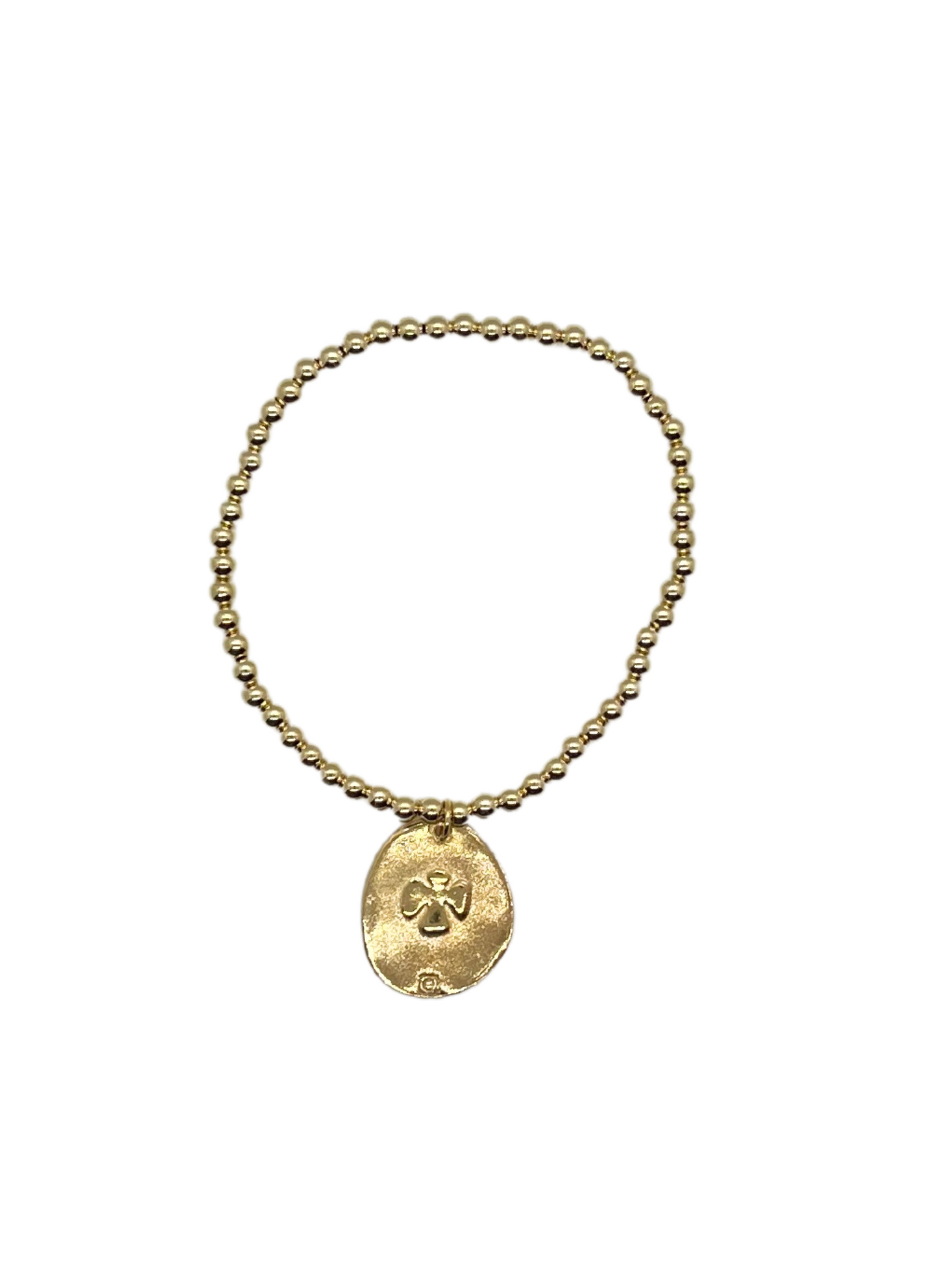 Classic Gold 4mm Bead Bracelet | Inspire Gold Charm