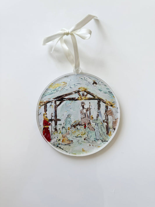 Nativity Acrylic Christmas Ornament