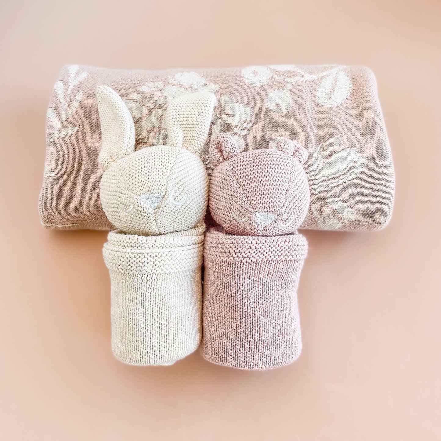 Floral Blanket + Lovey Baby Gift