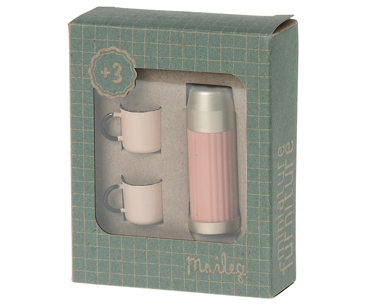 Thermos and cups, Mouse | Soft coral