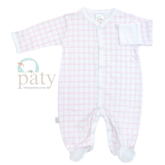 Pima Gingham Footie | Pink