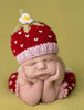 Addie Strawberry Hat and Pant Set | Newborn Baby Outfit