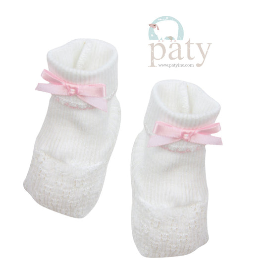 Baby Booties w/ Bow | Pink