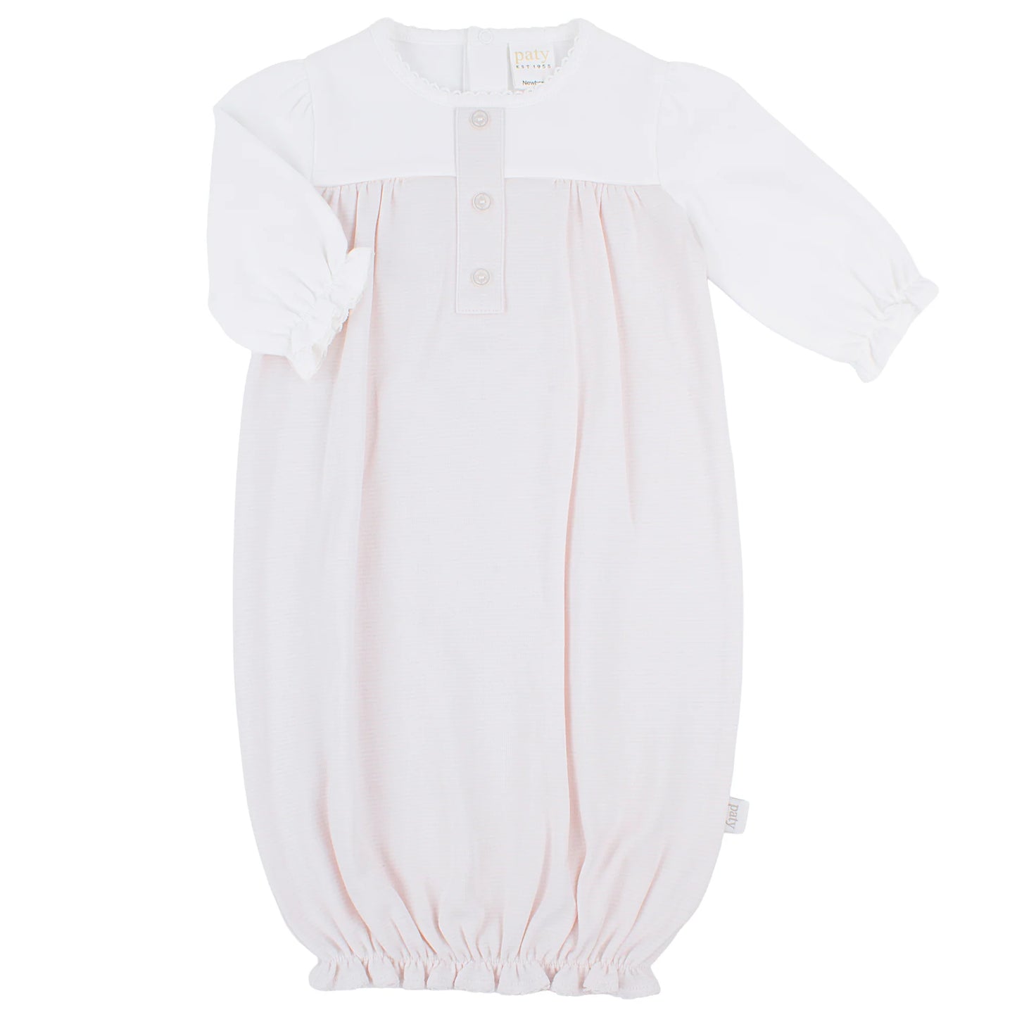 Sweet Stripes Pima Gown | Pink Stripe