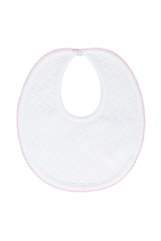 Basket Weave Baby Bib | Pink