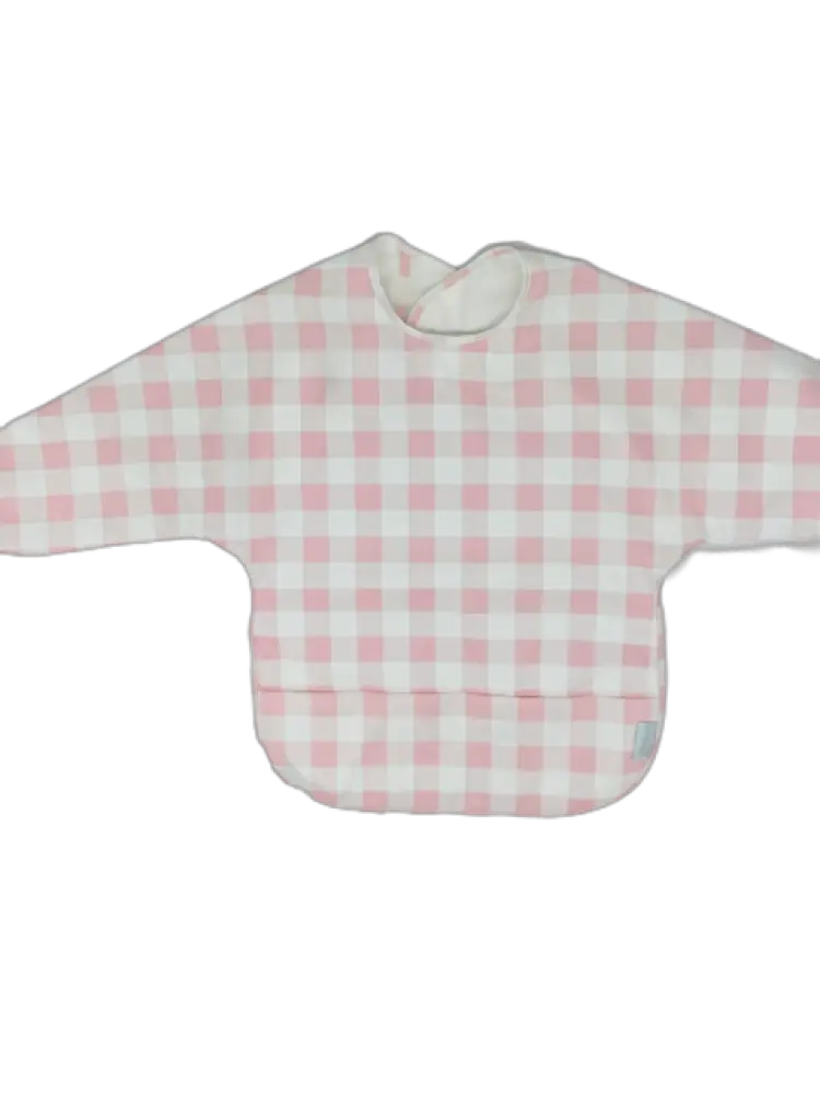 Long Sleeve Signature Catch All Bib | Pink Gingham | 6M - 2T