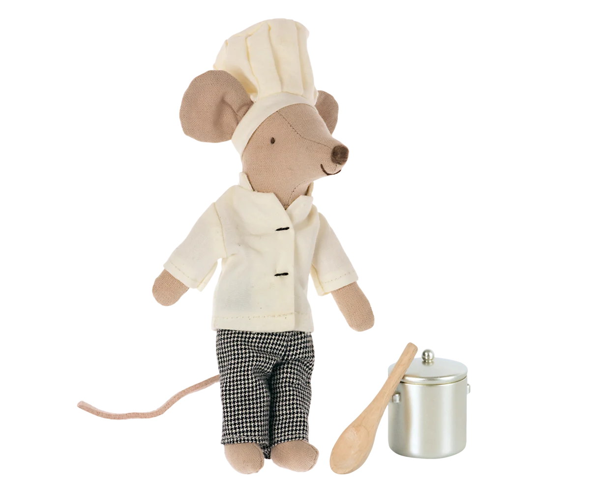 Chef Mouse w. soup pot and spoon | Big brother