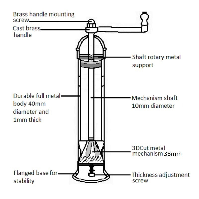 'Brass Mill' | 10" Pepper Mill