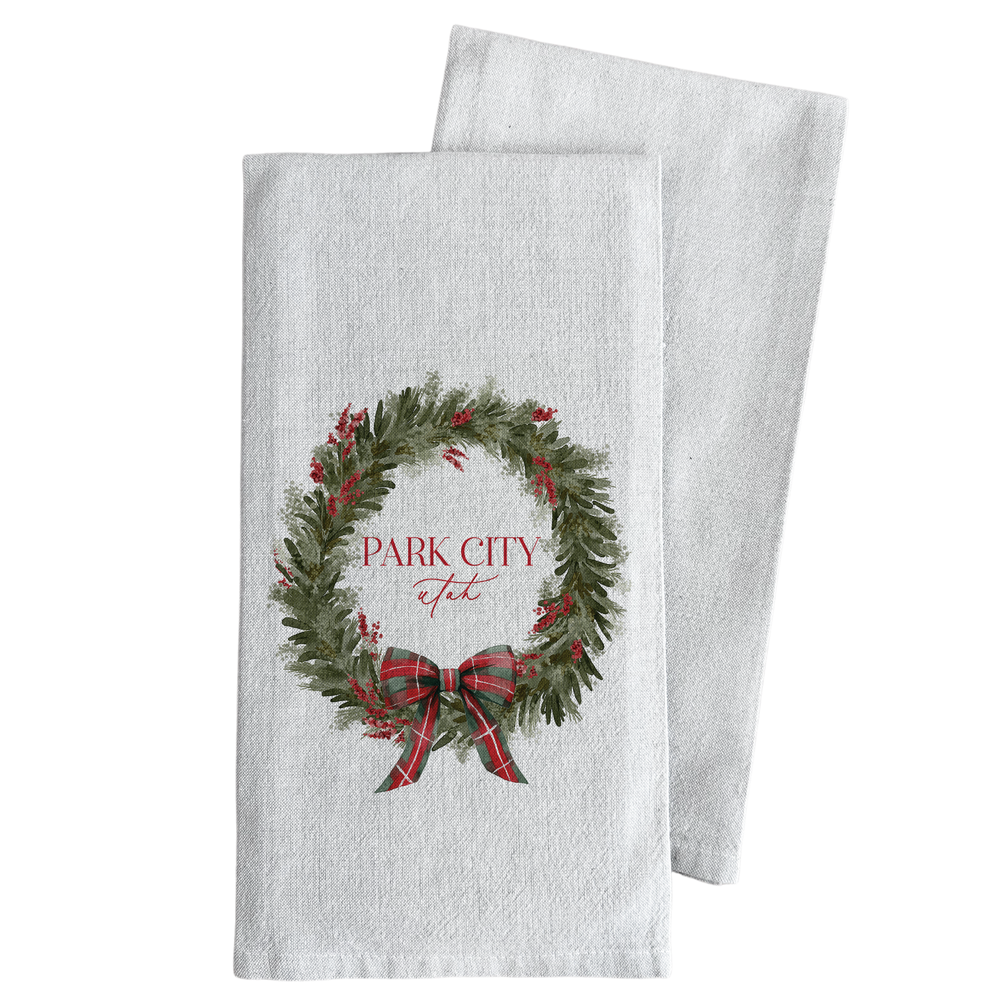 Bow Wreath Tea Towel