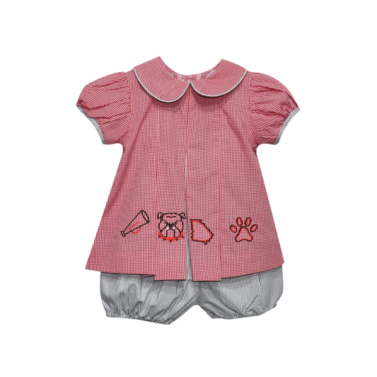 Bulldog 4 Logos Bloomer Set | Red/Black