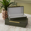 Green Vegan Leather Hinged Boxes | Set of 2