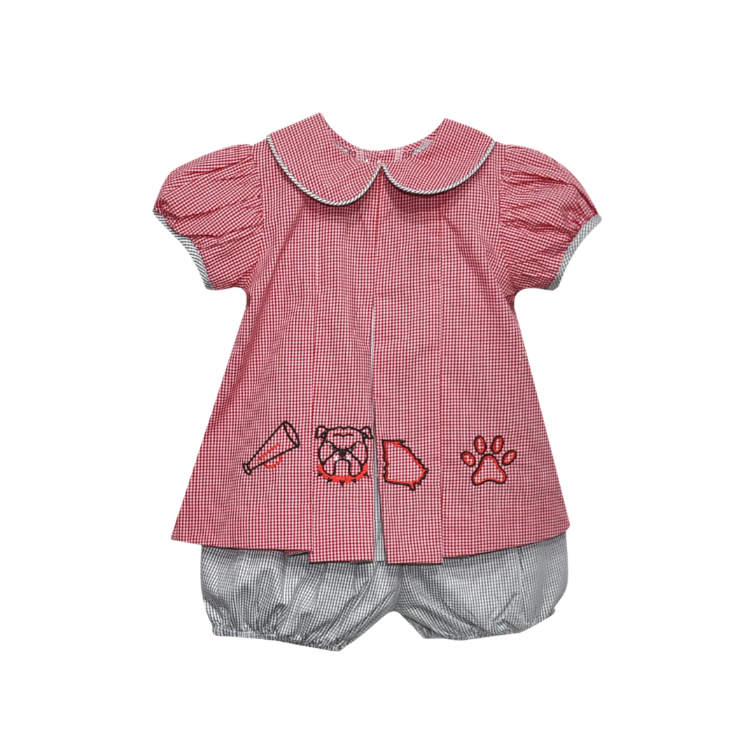 Bulldog 4 Logos Bloomer Set | Red/Black