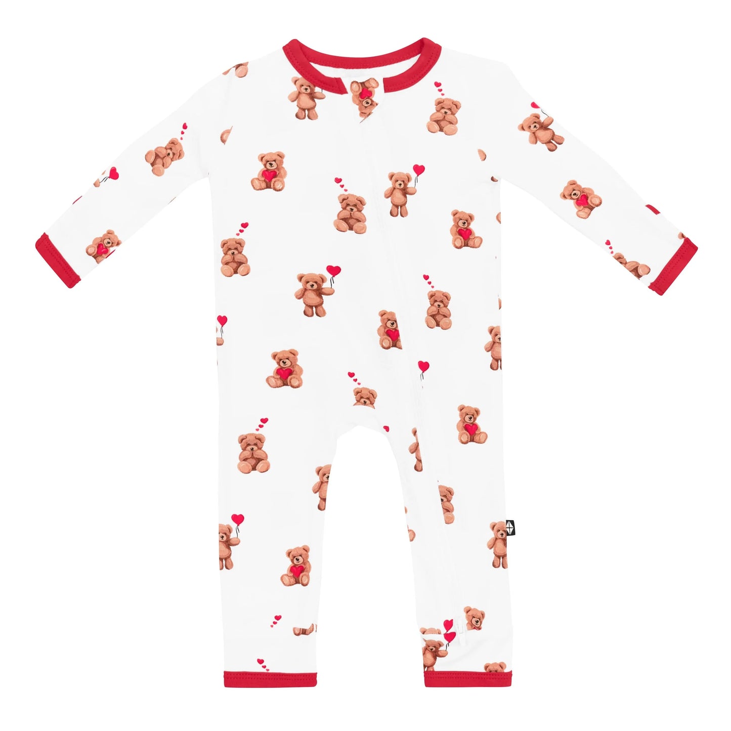 Zippered Romper in Bear Hearts