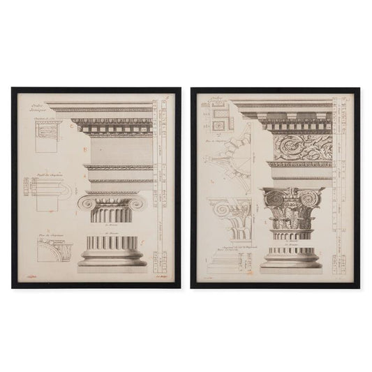 25" Black Framed Column Prints | 2 Styles