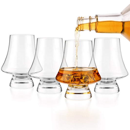 Luxbe - Bourbon & Brandy Crystal Glasses Snifter| Set of 4
