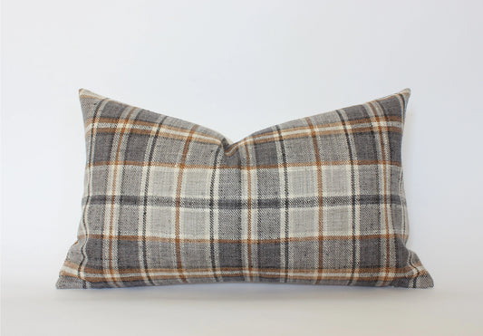Nolan Pillow | Brown Plaid | 14x20