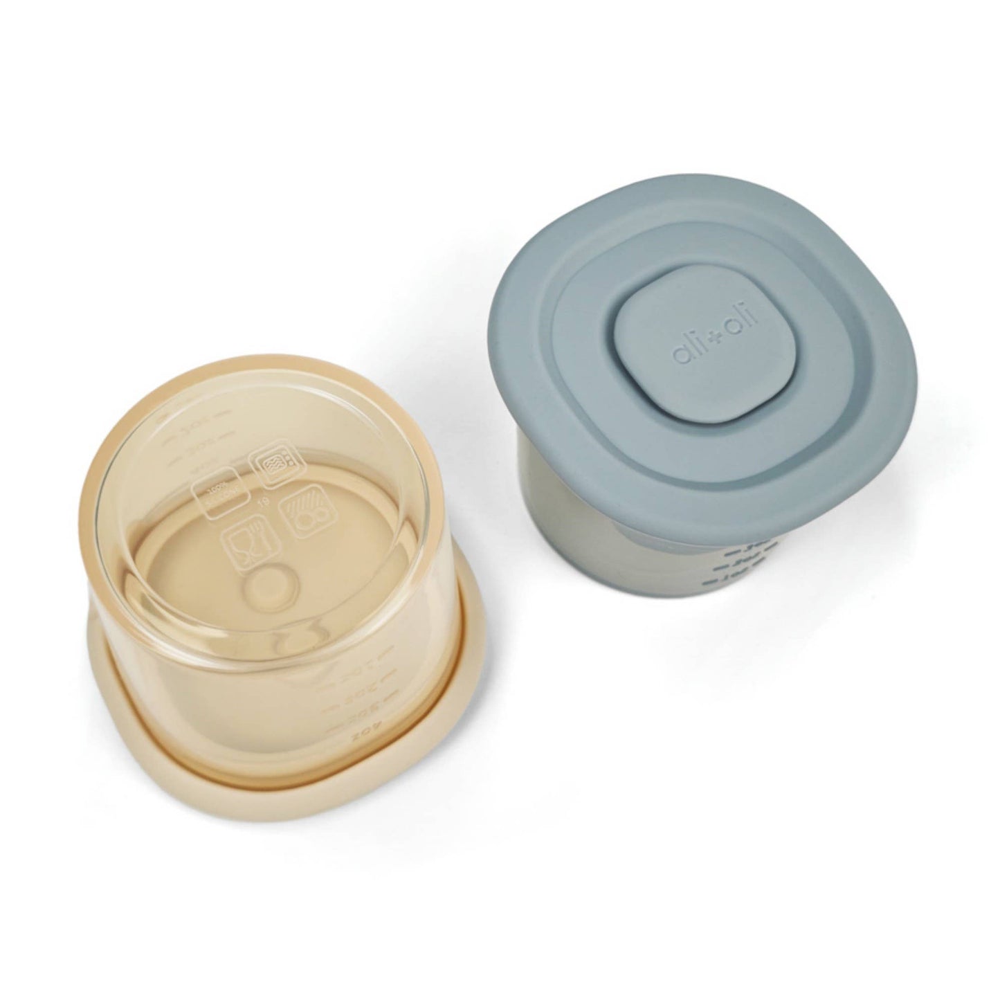 Ali+Oli Silicone Food Containers (4oz) 2-pack | Sky-Khaki
