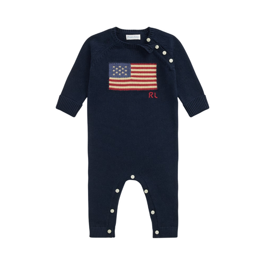 Flag Cotton Coverall | White