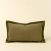 Corded Velvet Edge Pillow | Moss | 21x12