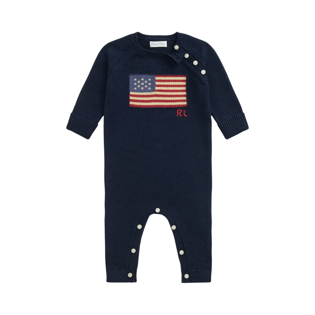 Flag Cotton Coverall | White