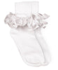 Misty Ruffle Lace Turn Cuff Socks | White 2143