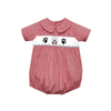Bulldog Smocked Boys Bubble | Red/Black