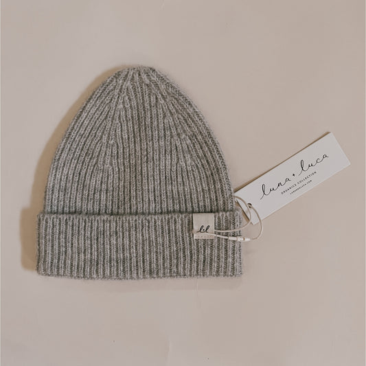 Merino Wool Baby Beanie | Heather Gray