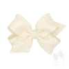 Medium Ruffle Edge Satin with Grosgrain Underlay Hair Bow | Asst. Colors