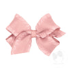 Medium Ruffle Edge Satin with Grosgrain Underlay Hair Bow | Asst. Colors