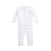 Cable-Knit Cotton Cardigan & Pant Set | White