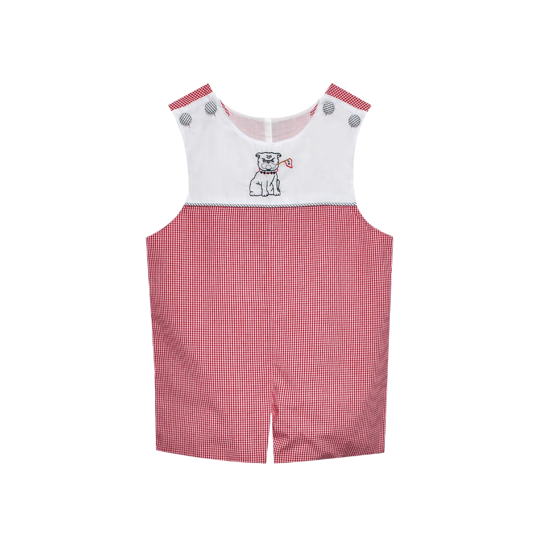 Bulldog with Flag Shortall | Red/Black