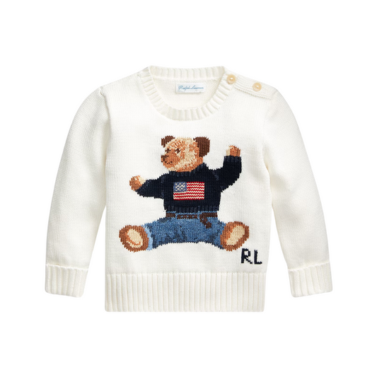 Polar Bear Cotton Sweater | Nevis White