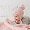 Garter Stitch Knit Bonnet | Blush