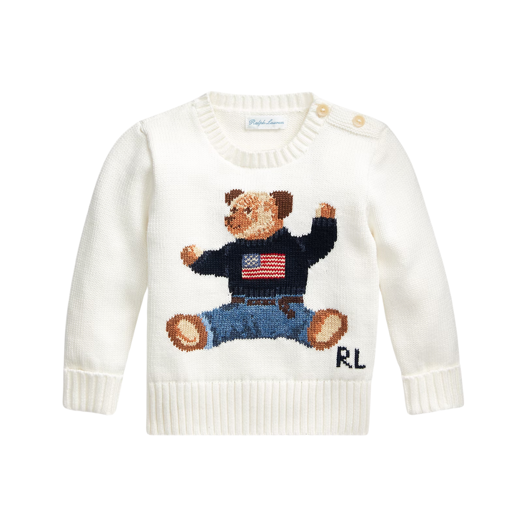 Polar Bear Cotton Sweater | Nevis White