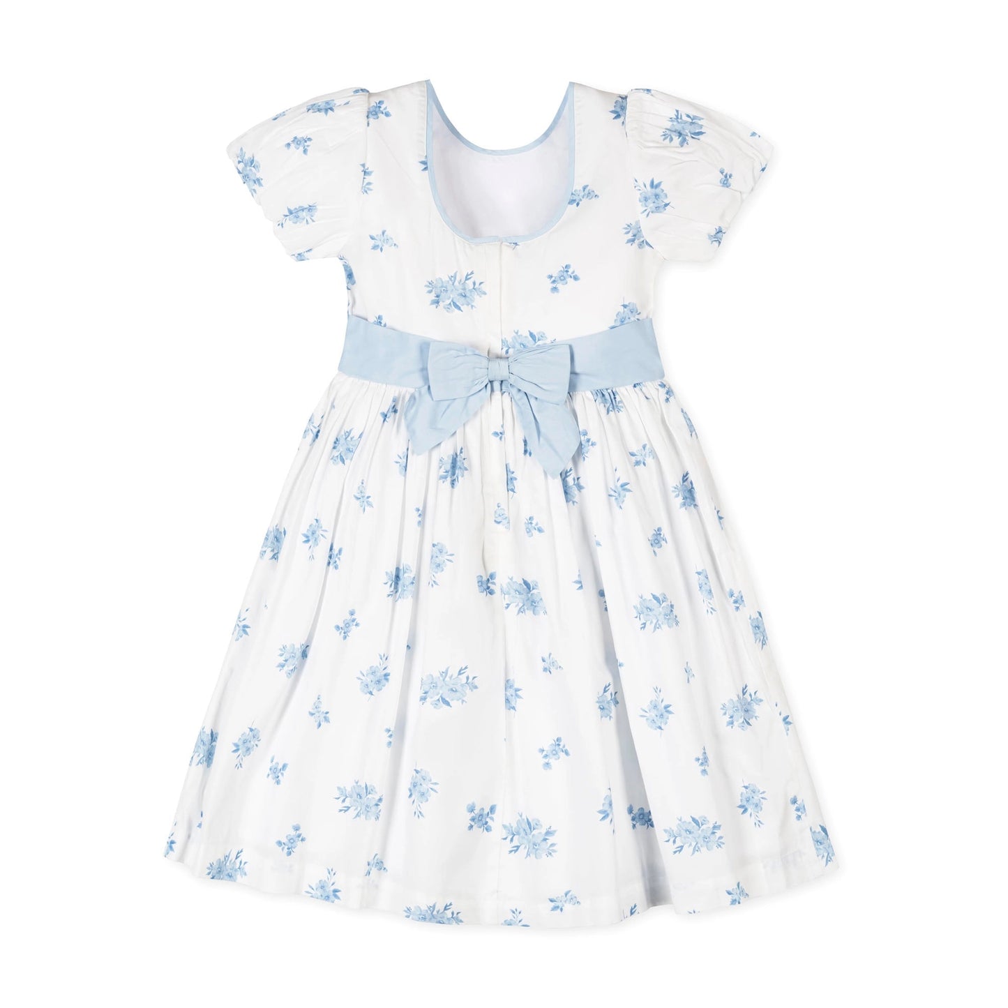 Organic Puff Sleeve Sateen Dress | Delft Floral