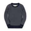 Crew Neck Pullover Sweater | Navy Herringbone