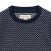 Crew Neck Pullover Sweater | Navy Herringbone