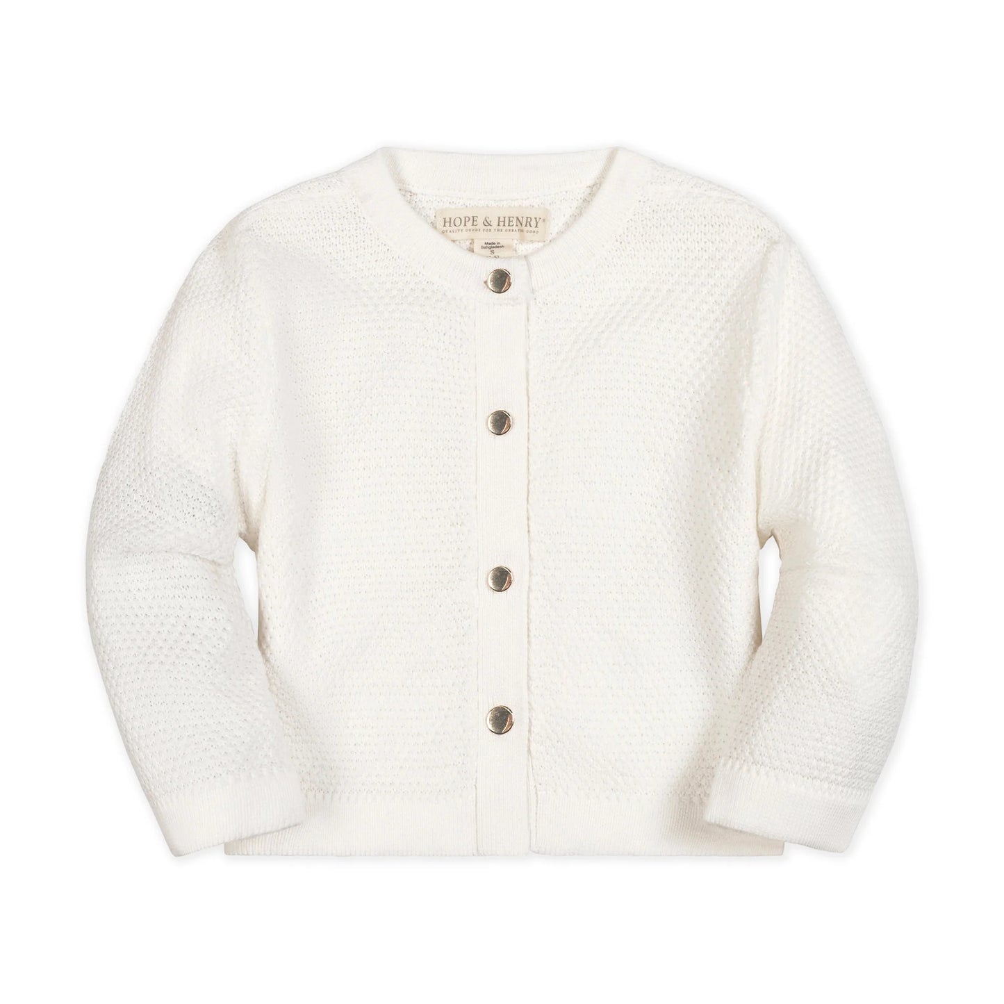 Organic Cropped Scallop Cardigan | Soft White
