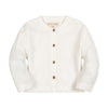 Organic Cropped Scallop Cardigan | Soft White
