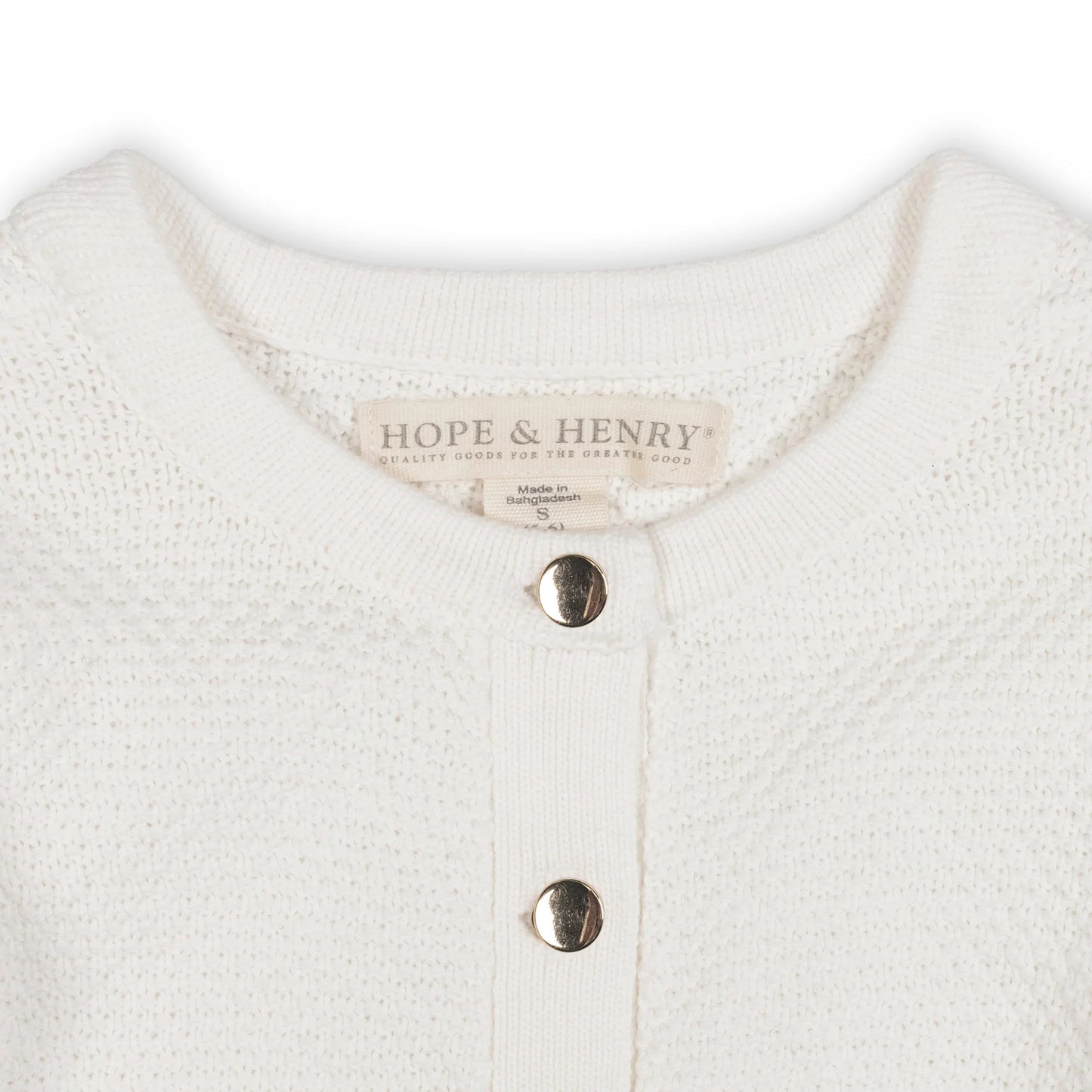 Organic Cropped Scallop Cardigan | Soft White