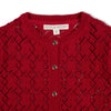 Organic Pointelle Cardigan Sweater | Red Diamond